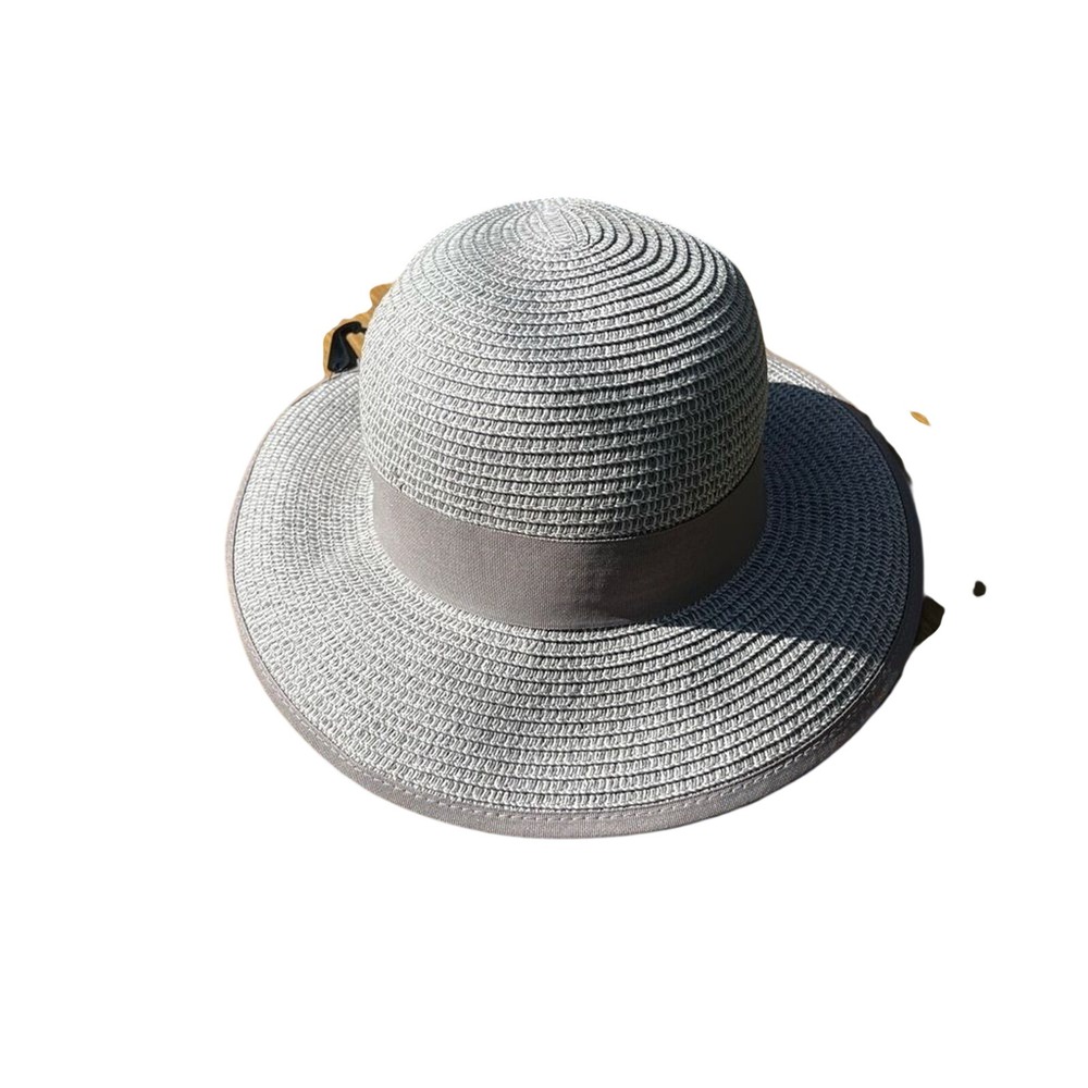Women's LC Lauren Conrad Straw Split Back Cloche Hat in Gray